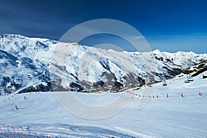 Mountains with snow in winter