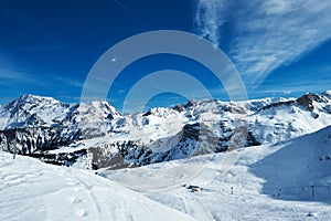 Mountains with snow in winter