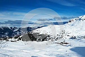 Mountains with snow in winter