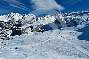 Mountains with snow in winter