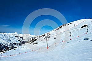 Mountains with snow in winter