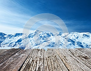 Mountains with snow in winter