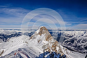 Mountains with snow in winter