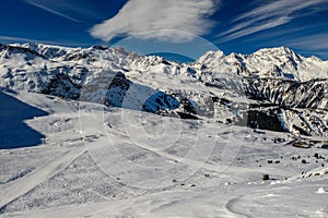 Mountains with snow in winter