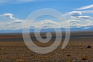 Mountains steppe sky clouds lenticular