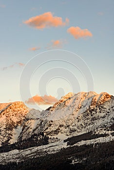 Mountains in Styria Bad Mitterndorf Alps sunset