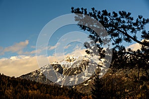 Mountains in Styria Bad Mitterndorf Alps sunset