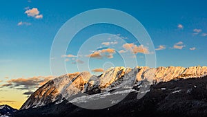 Mountains in Styria Bad Mitterndorf Alps sunset