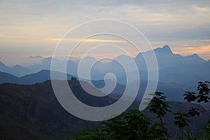 Mountains in sunset in Brazil