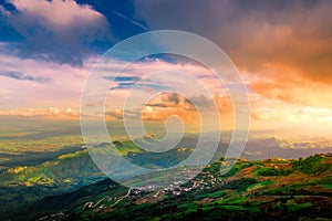 Mountains and sunset. Phu Tubberk,Lom Kao District, Phetchabun province,Thailand