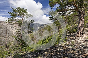 Mountains on Svyatoy Nos peninsula at Lake Baikal photo