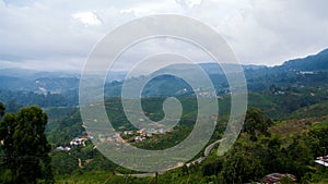 Mountains tea plantations landscape Haputale, Sri Lanka timelapse