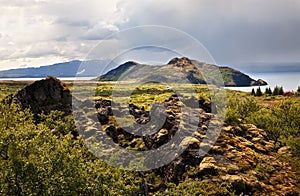 Mountains and Thingvallavatn lake
