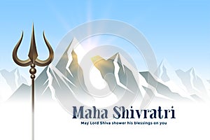 Mountains and trishul weapon for shivratri festival