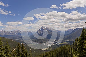 Mountains under the blue sky. Traveling Banff, Alberta, Canada. Alberta, Canada Beautiful landscape with Rocky Mountains