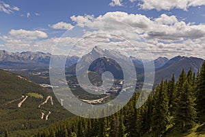 Mountains under the blue sky. Traveling Banff, Alberta, Canada. Alberta, Canada Beautiful landscape with Rocky Mountains