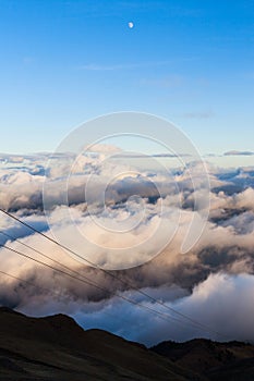 Mountains under clouds