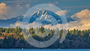 Brothers Wilderness In Clouds As Seen From Eld Inlet, Olympia Washington photo