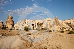 The mountains in the valley of Cappadocia