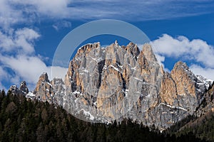 Mountains in the Valley di Fassa near Pozza di Fassa Trentino It photo
