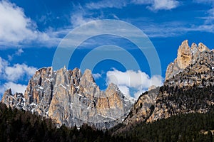 Mountains in the Valley di Fassa near Pozza di Fassa Trentino It photo