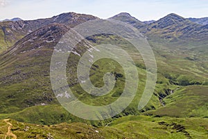 Mountains, valley and river in Letterfrack