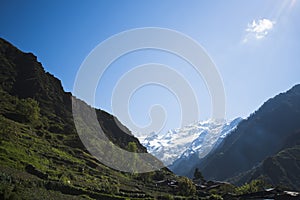 Mountains with valley, Yamunotri, Garhwal Himalayas, Uttarkashi