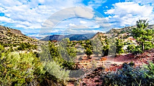 The mountains with varied vegetation in the red rock country at the Beaverhead Flats Road near the Village of Oak Creek