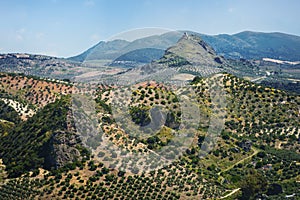 Mountains View from Olvera with the Iron Castle of Pruna - Olvera, Andalusia, Spain photo