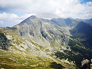 Mountains view under clouds