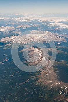 Mountains viewed from the sky