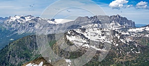 Mountains views in Chamonix-Montblanc range, France photo