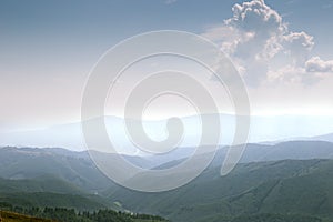 Mountains in a warm sunny day