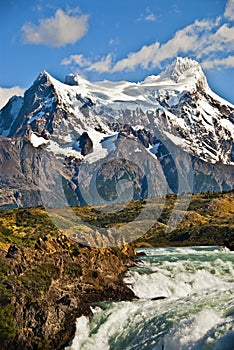 Mountains and Waterfall, Chile