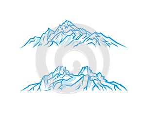 Mountains on a white background. Stylized illustrations