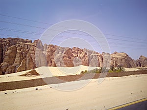 Mountains with white mudd.blue sky