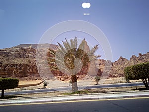 Mountains with white mudd.blue sky