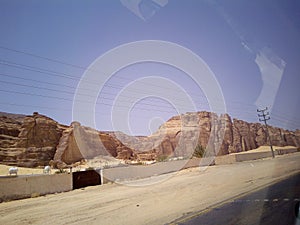 Mountains with white mudd.blue sky