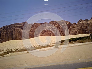 Mountains with white mudd.blue sky