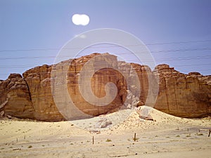 Mountains with white mudd.blue sky