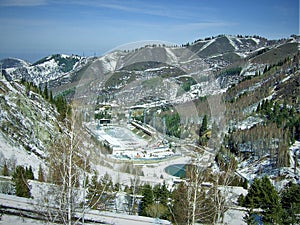 Mountains of Zailiyskiy Alatau, Medeu, Almaty city, Kazakhstan