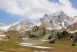 Mountains of the Zailiysky Alatau in summer near Almaty, Kazakhs