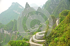 Mountains in Zhangjiajie, China. Cable Car View.