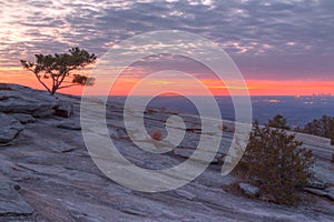 Mountainside of Stone Mountain at sunset, Georgia, USA