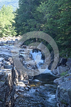 Mountainside waterfall in New Hampshire, USA