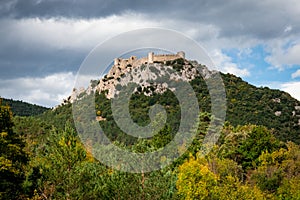 Mountaintop castle of Chateau de Puilaurens in France