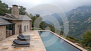 Mountaintop Pool Deck with Sun Loungers
