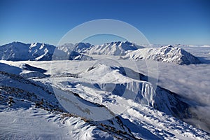 Mountaintops above clouds