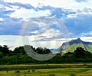 Mountainview with rainbow