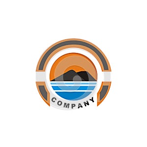 Mountaion company design logo vector